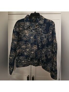 Nu Influence Embroidered Denim Jacket Size M